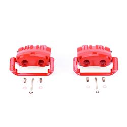 Disc Brake Caliper, Performance, Aluminum, Without Logo, Red Powdercoated, 2-Piston, Ford, Front, Pair