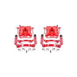 Disc Brake Caliper, Performance, Cast Iron, Red Powdercoated, 2-Piston, Jeep, Front, Pair