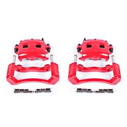 Disc Brake Caliper, Cast Iron, Red, 2-Piston, Dodge, Front, Pair