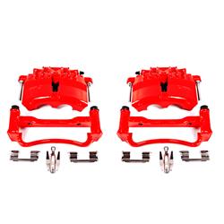 Brake Caliper, Cast Iron, Red Powdercoated, 2-Piston, Ford, Front, Each