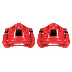 Brake Calipers, Performance, Stock Series, Red Powdercoated, 2-piston, Front, Jeep, Pair