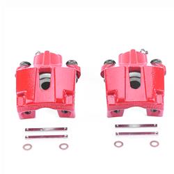 Brake Calipers, Red Powdercoated Performance Calipers, Stock Series, Cast Iron, Red Powdercoated, Rear, Ford, Lincoln, Mercury, Pair