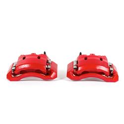 Disc Brake Caliper, Performance, Cast Iron, Red Powdercoated, 2-Piston, Dodge, Front, Pair