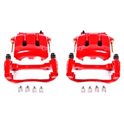 Disc Brake Caliper, Cast Iron, Red, 2-Piston, Ford, Front, Pair