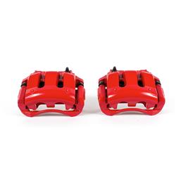 Brake Calipers, Performance, Stock Series, Cast Iron, Red Powdercoated, 4-piston, Front, Ford, Pair