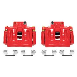 Brake Calipers, Performance, Stock Series, Aluminum, Red Powdercoated, 1-piston, Front, Chrysler, Dodge, Pair