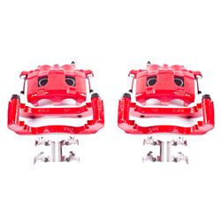 Disc Brake Caliper, Performance, Cast Iron, Red Powdercoated, 2-Piston, Buick, Chevy, Front, Pair