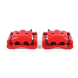 Brake Calipers, Performance, Stock Series, Cast Iron, Red Powdercoated, 2-piston, Rear, Ford, Pair