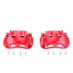 Disc Brake Caliper, Performance, Cast Iron, Red Powdercoated, 2-Piston, Chrysler, Dodge, Front, Pair