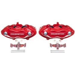 Brake Calipers, Performance, Stock Series, Aluminum, Red Powdercoated, 4-piston, Front, Chrysler, Dodge, Jeep, Mercedes-Benz, Pair