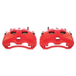 Brake Calipers, Performance, Stock Series, Cast Iron, Red Powdercoated, 4-piston, Front, Dodge, Ram, Pair