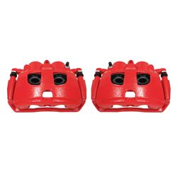 Brake Calipers, Performance, Stock Series, Cast Iron, Red Powdercoated, 4-piston, Rear, Dodge, Ram, Pair