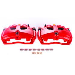 Brake Calipers, Red Powdercoated Performance Calipers, Stock Series, Cast Iron, Red Powdercoated, DRW, Rear, Dodge, Ram, Pair