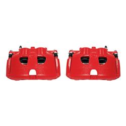 Disc Brake Caliper, Performance, Cast Iron, Red Powdercoated, 2-Piston, Ford, Lincoln, Front, Pair