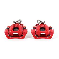 Brake Calipers, Performance, Stock Series, Cast Iron, Red Powdercoated, 2-piston, Rear, Ford, Lincoln, Standard Braking System, Pair