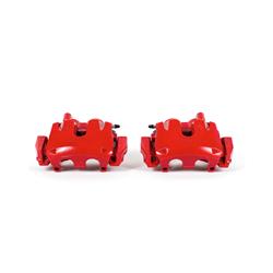 Brake Calipers, Performance, Stock Series, Cast Iron, Red Powdercoated, 4-piston, Front, Dodge, Jeep, Pair