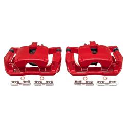 Brake Calipers, Performance, Stock Series, Cast Iron, Red Powdercoated, Single Piston, Rear, Ford, Pair