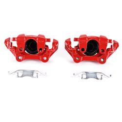 Disc Brake Caliper, Cast Iron, Red, Single Piston, Dodge, Jeep, Rear, Pair
