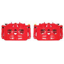 Brake Calipers, Performance, Stock Series, Red Powdercoated, 4-piston, Ford, Lincoln, Heavy Duty Brakes, Pair