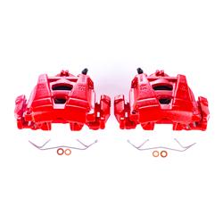 Brake Calipers, Red Powdercoated Performance Calipers, Stock Series, Cast Iron, Red Powdercoated, Front, Audi, Volkswagen, Pair