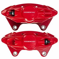 Brake Calipers, Performance, Stock Series, Aluminum, Red Powdercoated, 4-piston, Rear, for Infiniti, for Nissan, Pair