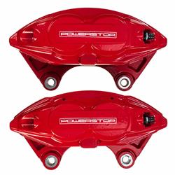 Brake Calipers, Performance, Stock Series, Aluminum, Red Powdercoated, 4-piston, Front, for Infiniti, for Nissan, Pair