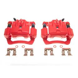 Brake Calipers, Red Powdercoated Performance Calipers, Stock Series, Aluminum, Red Powdercoated, Steel Piston, Cast Iron Bracket, Rear, Subaru, Pair