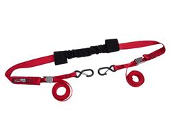 Tie-Down Straps, SpeedStrap, Motorcycle Handle Bar, Cambuckle, S-Hook, Retention Clip, Soft Tie, Red, Each