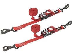 Tie-Down Straps, SpeedStrap, Ratchet, Twisted Snap Hook, 1.5 in. Width, 10 ft. Length, 1,333 lbs. Working Load Rating, Red, Pair