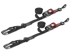 Tie-Down Straps, SpeedStrap, Ratchet, S-Hook, Retention Clip, Soft Tie, 1.5 in. Width, 10 ft. Length, 1,333 lbs. Working Load Rating, Black, Pair