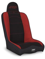 Daily Driver High Back Suspension Seat; Black and Red