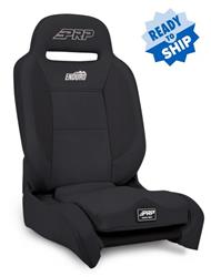 Enduro Elite Reclining Suspension Seat, Passenger Side; Black Vinyl - Black, 201, 201, 210, 210; PRP Silver Out