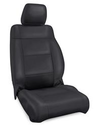Seat Covers, First Row, Bucket, Vinyl, Black, Black Stitch, Jeep, Pair