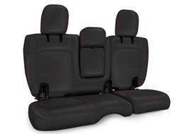 Seat Cover, Second Row, 60/40 Bench, Vinyl, Black, Red Stitch, 4-Door, Jeep, JL, Each