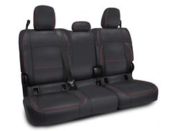 Seat Cover, Second Row, 60/40 Bench, Vinyl, Black, Red Stitch, Jeep, Gladiator, Each