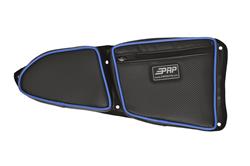 Cargo Carrier, Door Bag and Knee Pad, Vinyl, Front, Passenger Side, Black/VooDoo Blue, Polaris, Each