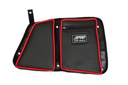 Cargo Carrier, Door Bag and Knee Pad, Vinyl, Rear, Passenger Side, Black/Carbon Fiber Red, Polaris, Each