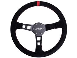 Deep Dish Suede Steering Wheel, Red PRP Seats