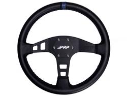 Flat Leather Steering Wheel Blue PRP Seats