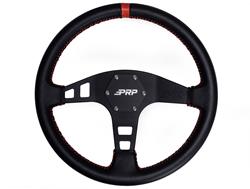 Flat Leather Steering Wheel Red PRP Seats