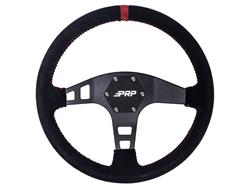 Flat Suede Steering Wheel Red PRP Seats