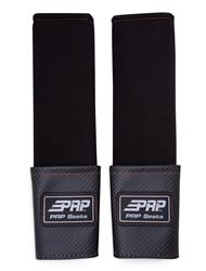 Seat Belt Components, Pad with Pocket, Black, Orange Trim, Pair