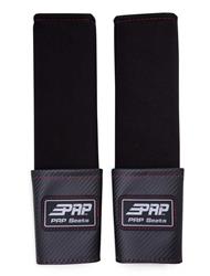 Seat Belt Components, Pad with Pocket, Black, Red Trim, Pair