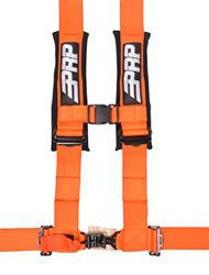 Racing Harnesses, H-Style, Latch, 4-Point, Nylon, Orange, 3 in. Belt Width, Roll Bar Mounting, Each