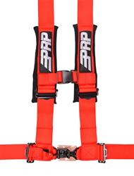 Racing Harnesses, H-Style, Latch, 4-Point, Nylon, Red, 3 in. Belt Width, Roll Bar Mounting, Each