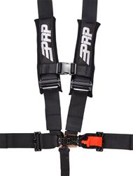 Racing Harnesses, V-Style, Latch, 5-Point, Nylon, Black, 3 in. Belt Width, Wraparound/Bolt-In Mounting, Each