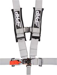 Racing Harnesses, V-Style, Latch, 5-Point, Nylon, Gray, 3 in. Belt Width, Wraparound/Bolt-In Mounting, Each