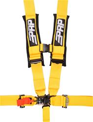 Racing Harnesses, V-Style, Latch, 5-Point, Nylon, Yellow, 3 in. Belt Width, Wraparound/Bolt-In Mounting, Each