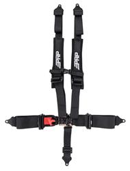 Racing Harnesses, Lap Belt, Bolt-In, EZ Adjusters, 5-Point, Nylon, Black, 3 in. Belt Width, 2.00 in. Shoulder Belt Width, Each