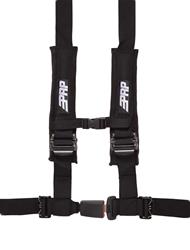 Racing Harnesses, H-Style, Push Button Latch, 4-Point, Nylon, Black, 2 in. Belt Width, Wraparound/Bolt-In Mounting, Each